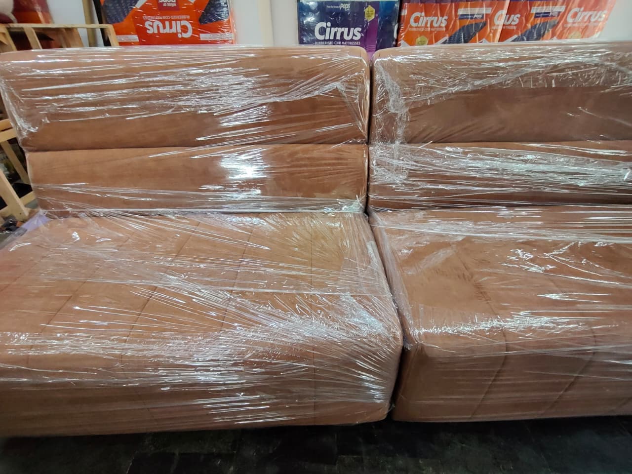 Fully restored and re-upholstered sofa by Everest Foam & Lining, Chennai